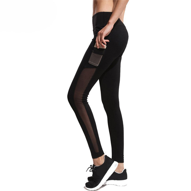 Quick Dry Yoga Pants with Mesh and Phone Pockets