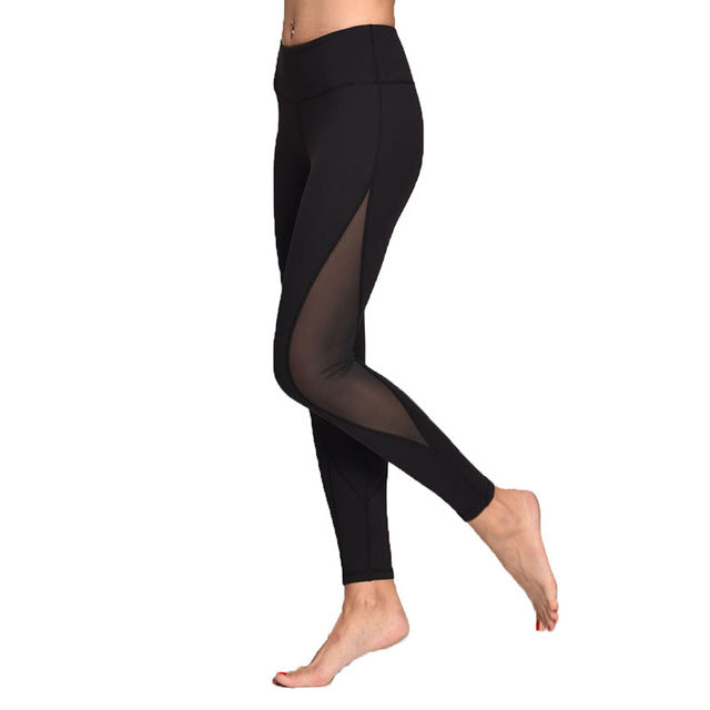 Form-fitting Yoga Pants with Contour Mesh Design