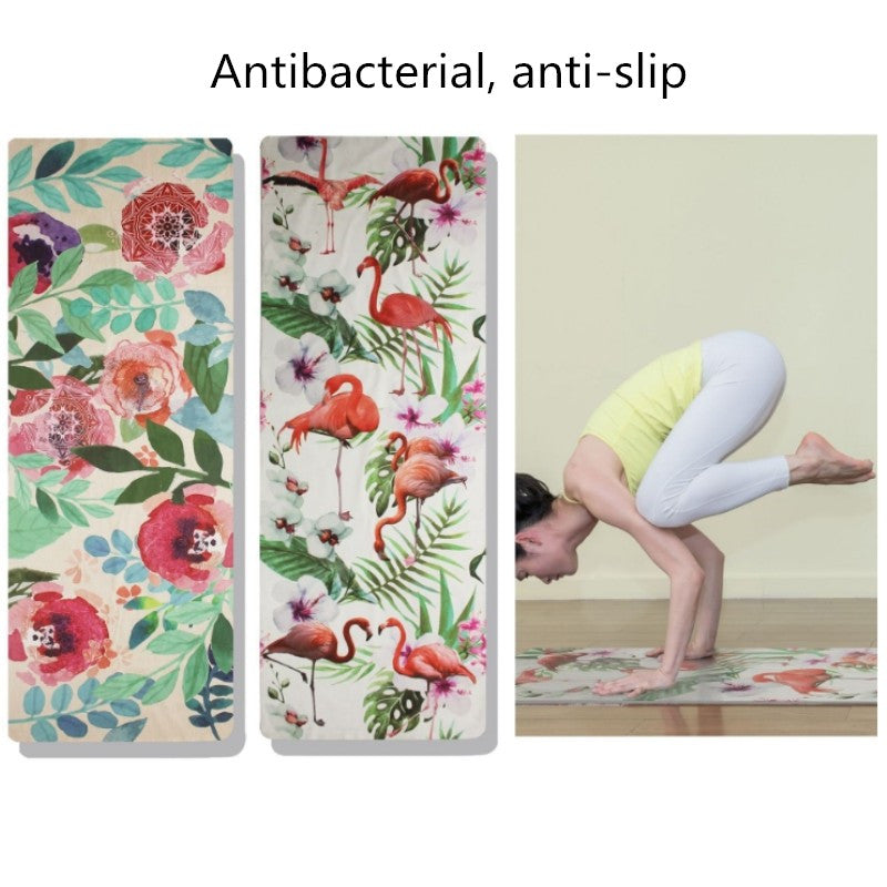  WELLDAY Yoga Mat Flowers Pattern Non Slip Fitness